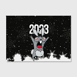 Холст прямоугольный Злой кролик 2023, цвет: 3D-принт — фото 2