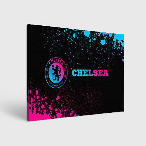Картина прямоугольная Chelsea - neon gradient: надпись и символ / 3D-принт – фото 1