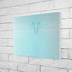 Холст прямоугольный Бело-голубые полосы и заячьи уши контуром, цвет: 3D-принт — фото 2
