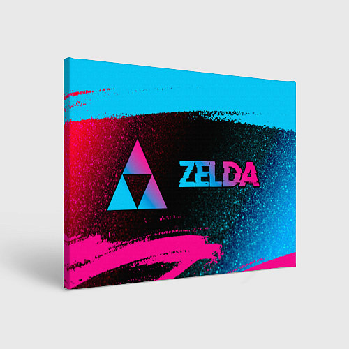 Картина прямоугольная Zelda - neon gradient: надпись и символ / 3D-принт – фото 1