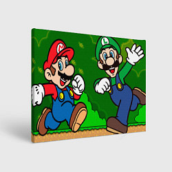 Холст прямоугольный Luigi & Mario, цвет: 3D-принт