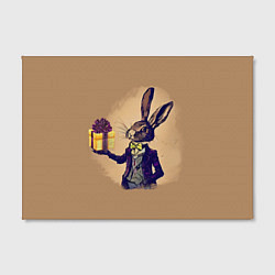 Холст прямоугольный Кролик в костюме с подарком, цвет: 3D-принт — фото 2