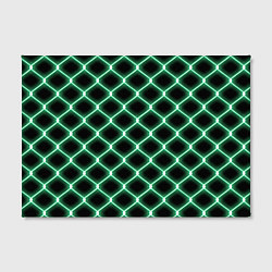 Холст прямоугольный Зелёная неоновая сетка, цвет: 3D-принт — фото 2