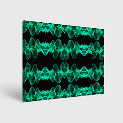 Холст прямоугольный Зелёные абстрактные полосы фракталов, цвет: 3D-принт
