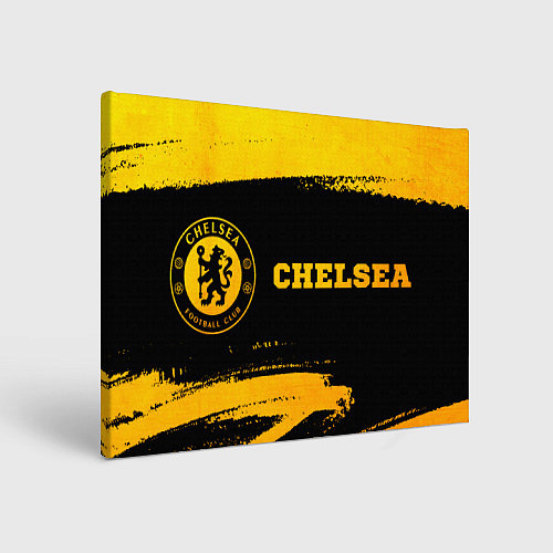 Картина прямоугольная Chelsea - gold gradient: надпись и символ / 3D-принт – фото 1