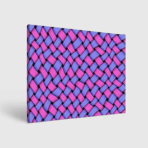 Картина прямоугольная Фиолетово-сиреневая плетёнка - оптическая иллюзия / 3D-принт – фото 1