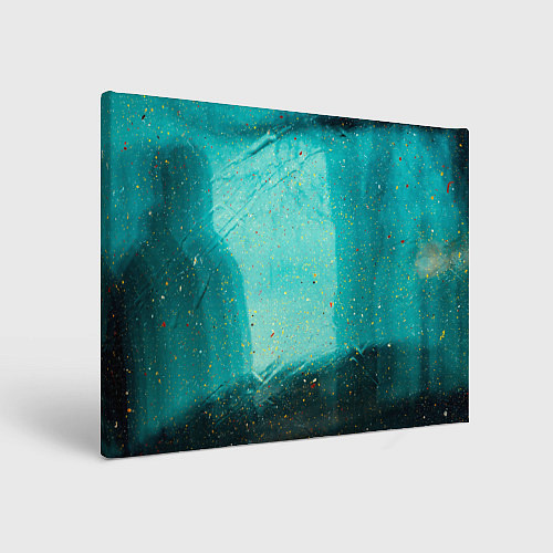 Картина прямоугольная Сине-зелёный туман и мазки красок / 3D-принт – фото 1