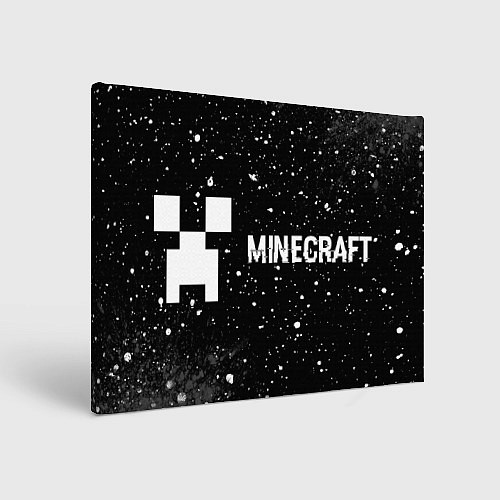 Картина прямоугольная Minecraft glitch на темном фоне: надпись и символ / 3D-принт – фото 1