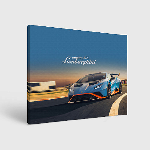 Картина прямоугольная Lamborghini Huracan STO - car racing / 3D-принт – фото 1