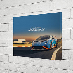 Холст прямоугольный Lamborghini Huracan STO - car racing, цвет: 3D-принт — фото 2
