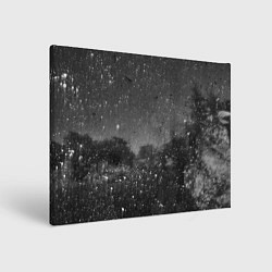 Картина прямоугольная Абстрактная тьма и следы белой краски