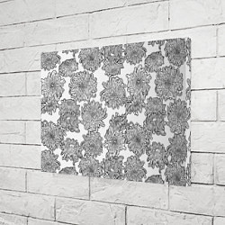 Холст прямоугольный Цветы хризантемы: линейный рисунок, цвет: 3D-принт — фото 2