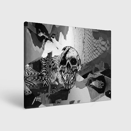 Картина прямоугольная Череп монстра - fangs - glitch / 3D-принт – фото 1