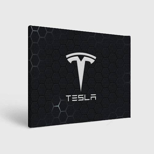 Картина прямоугольная Tesla логотип - матовое стекло / 3D-принт – фото 1