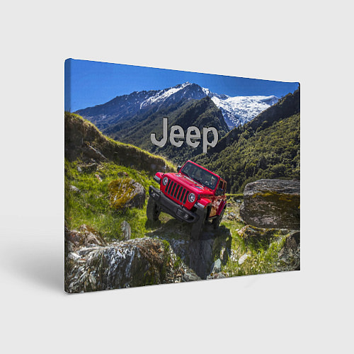Картина прямоугольная Chrysler Jeep Wrangler Rubicon - горы / 3D-принт – фото 1