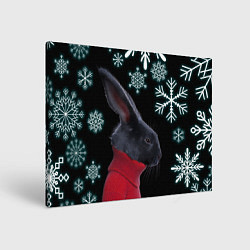 Картина прямоугольная Зимний кролик в свитере