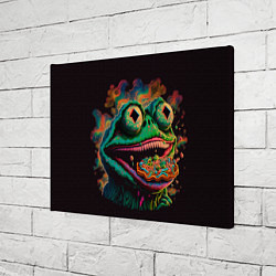 Холст прямоугольный Лягушонок Пепе зомби, цвет: 3D-принт — фото 2