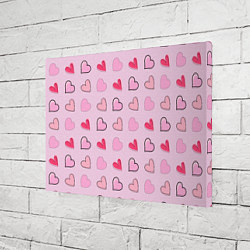 Холст прямоугольный Валентинки на нежно-розовом фоне, цвет: 3D-принт — фото 2