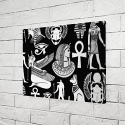 Холст прямоугольный Египетские знаки на черном фоне, цвет: 3D-принт — фото 2
