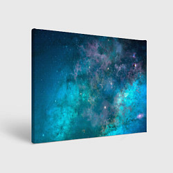 Холст прямоугольный Абстрактный светло-синий космос и звёзды, цвет: 3D-принт