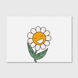 Холст прямоугольный Весёлый цветок ромашка, цвет: 3D-принт — фото 2