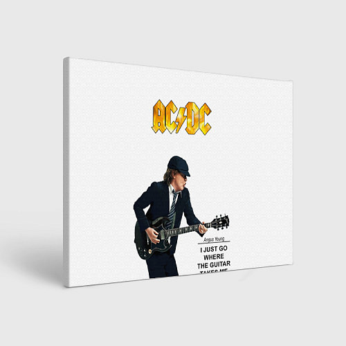 Картина прямоугольная Ангус Янг играющий на гитаре / 3D-принт – фото 1