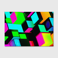 Холст прямоугольный Неоновые светящиеся кубики, цвет: 3D-принт — фото 2