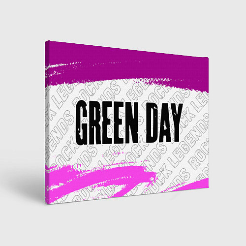 Картина прямоугольная Green Day rock legends: надпись и символ / 3D-принт – фото 1