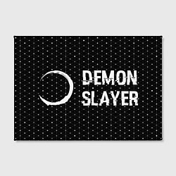 Холст прямоугольный Demon Slayer glitch на темном фоне: надпись и симв, цвет: 3D-принт — фото 2