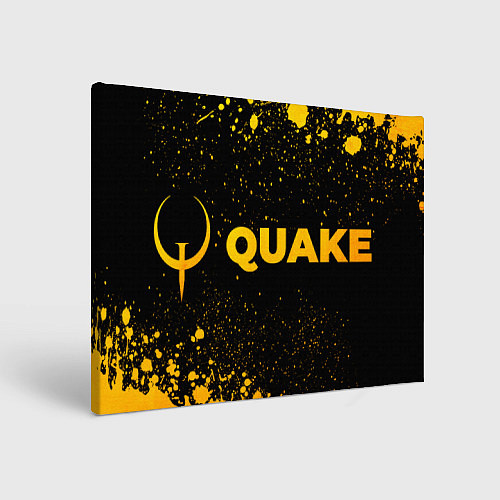 Картина прямоугольная Quake - gold gradient: надпись и символ / 3D-принт – фото 1