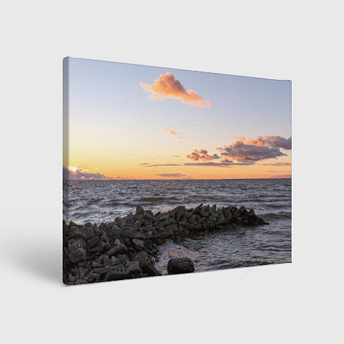 Картина прямоугольная Закат солнца на Финском заливе / 3D-принт – фото 1