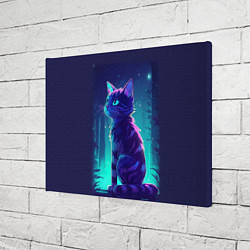 Холст прямоугольный Неоновый котенок, цвет: 3D-принт — фото 2