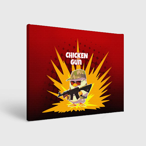 Картина прямоугольная Chicken Gun - спецназ / 3D-принт – фото 1