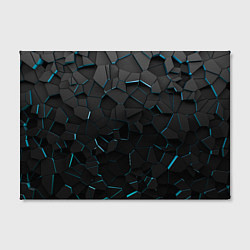 Холст прямоугольный Плиты с синей неоновой подсветкой, цвет: 3D-принт — фото 2