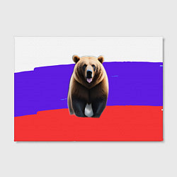Холст прямоугольный Медведь на флаге, цвет: 3D-принт — фото 2
