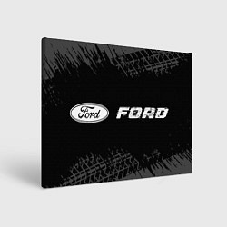 Картина прямоугольная Ford speed на темном фоне со следами шин: надпись