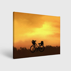 Холст прямоугольный Велосипед на закате, цвет: 3D-принт