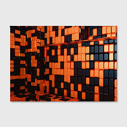 Холст прямоугольный Чёрные и оранжевые кубики, цвет: 3D-принт — фото 2