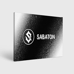 Картина прямоугольная Sabaton glitch на темном фоне: надпись и символ