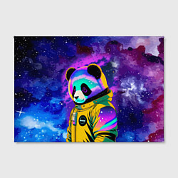 Холст прямоугольный Панда-космонавт в космосе - неон, цвет: 3D-принт — фото 2