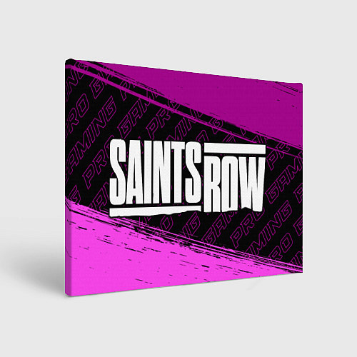 Картина прямоугольная Saints Row pro gaming: надпись и символ / 3D-принт – фото 1