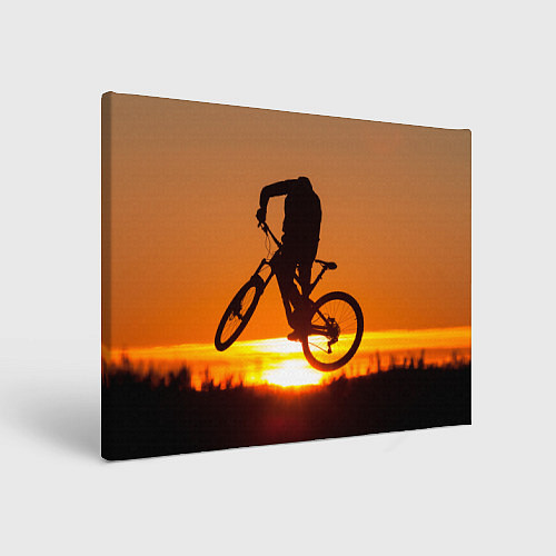 Картина прямоугольная Велосипедист на закате / 3D-принт – фото 1