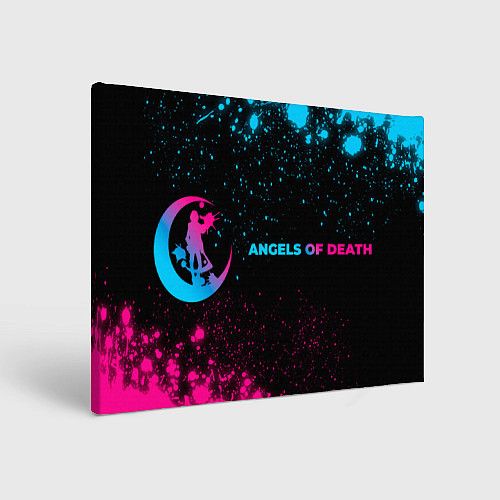 Картина прямоугольная Angels of Death - neon gradient: надпись и символ / 3D-принт – фото 1