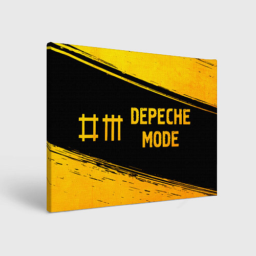 Картина прямоугольная Depeche Mode - gold gradient: надпись и символ / 3D-принт – фото 1