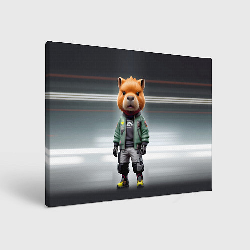Картина прямоугольная Capy - cool dude - cyberpunk / 3D-принт – фото 1