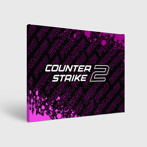 Картина прямоугольная Counter-Strike 2 pro gaming: надпись и символ / 3D-принт – фото 1