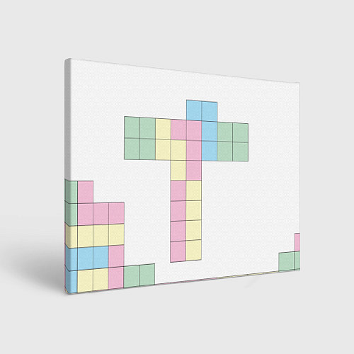 Картина прямоугольная Тетрис буква т падающие блоки / 3D-принт – фото 1