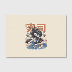 Холст прямоугольный Суши дракон с иероглифами в японском стиле, цвет: 3D-принт — фото 2
