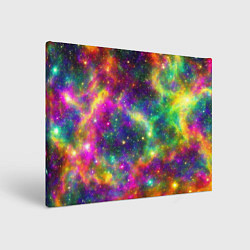 Холст прямоугольный Яркий неоновый космос, цвет: 3D-принт