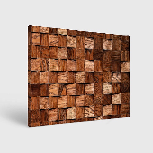 Картина прямоугольная Деревянные квадраты / 3D-принт – фото 1